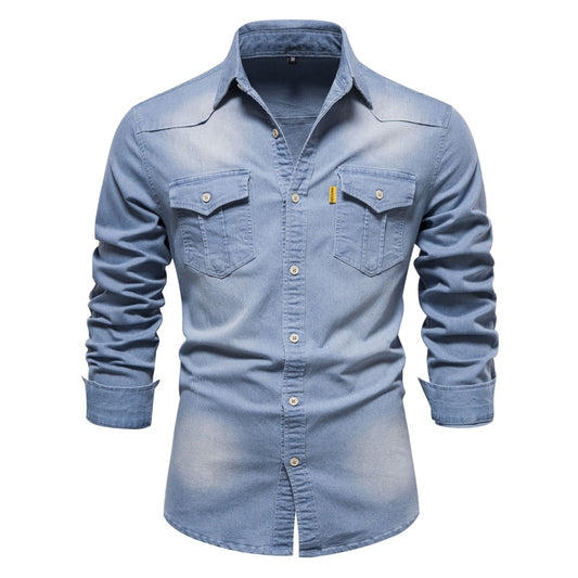 Camisa Masculina manga larga de jeans